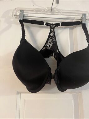 Maidenform Black Lace Racerback Bra with Front Closure